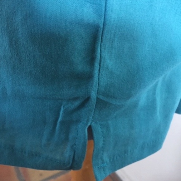 teal cotton overblouse, size Medium - Picture 3 of 4